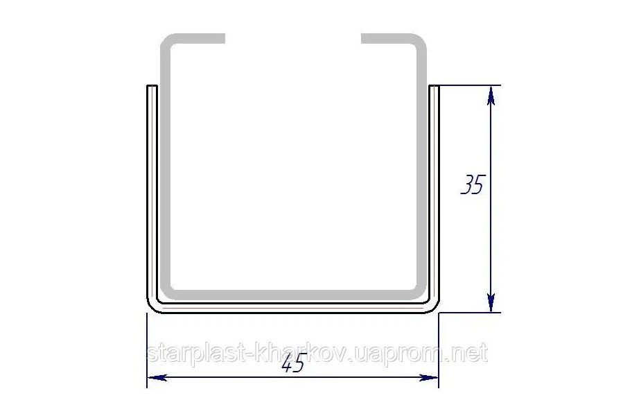 З’єднувач зовнішній для  SALIX 41×41 (ШВ 35х45х35) 1.5 мм, 275 гр/м2